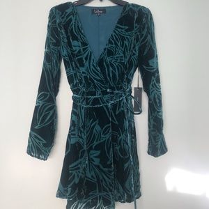Lulus Modern Decadence Velvet Wrap Dress